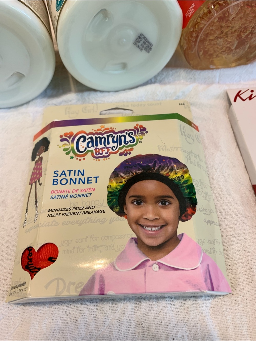 Black Child’s 5 item Hair care set NEW leave-In & Curling crème Bonnet/Durag Gel - Picture 7 of 9